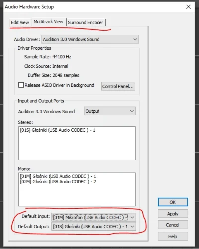 zwk- - @Bunch: Edit -> Audio Hardware Setup

Sprawdź czy w każdej zakładce masz ust...