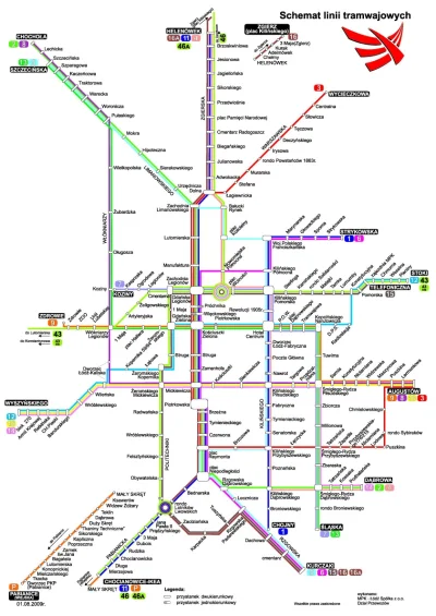 p.....9 - Łódź ma nawet przejrzysty schemat sieci tramwajowej - nie mógłby być inny, ...