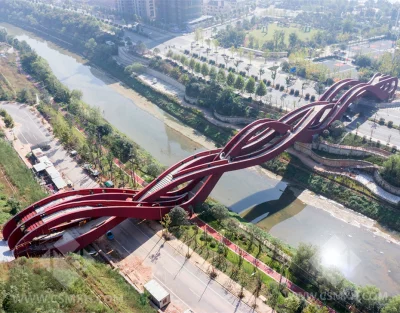 nowik - 185-metrowy most Lucky Knot w chińskim mieście Changsha

#architektura #mos...