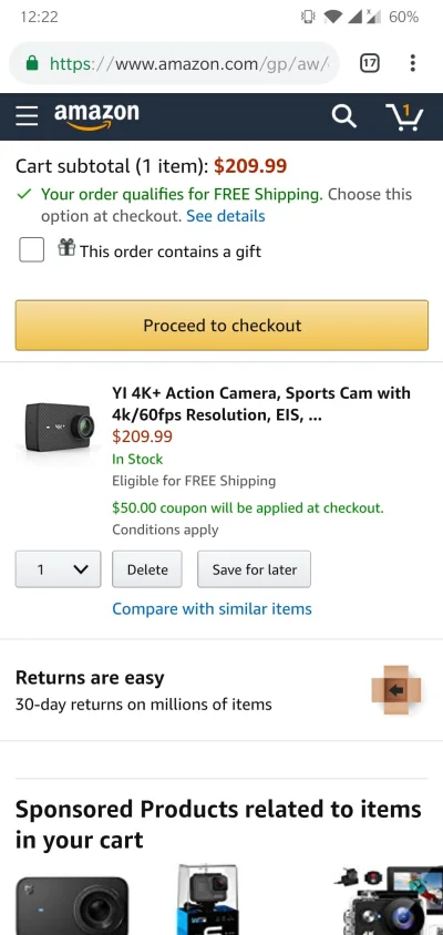 Zarys - @wish666 widzę, że jednak ta biała GoPro jest zbyt okrojona Ten kupon na 50$ ...