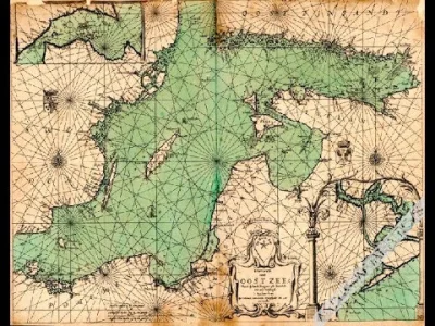 Atticuspl - Oto niezwykle piękna i dekoracyjna morska mapa Bałtyku od wyspy Rugia na ...