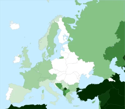 h.....c - Będą dwie Europy

Oto mapa pokazująca liczbę muzułmanów. Biały kolor to <...