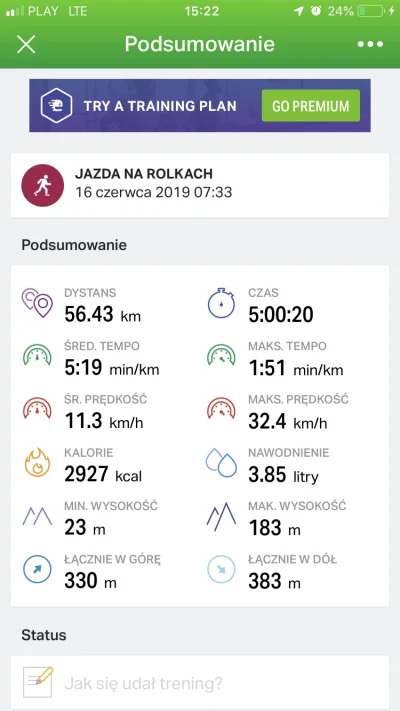 GG99 - Pierwsza dłuższa trasa zrobiona. Następnym razem chce dobić do 100 km. #rolki ...