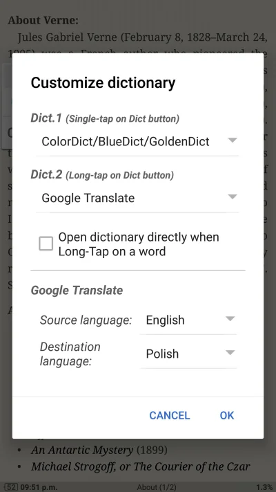 Jubei - @su1ik masz opcje w których ustawiasz do dwóch słowników. Wygląda to tak: