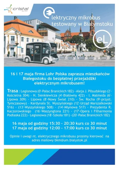 Mq555 - Jutro w białostockim centrum kursuje elektryczny mikrobus, w ramach testu prz...