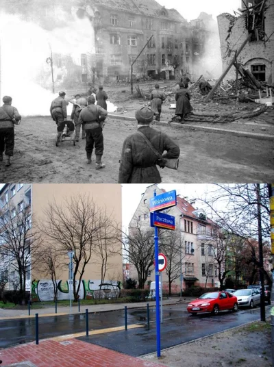 efceka - Sowieckie hordy nacierają na ulicę Pocztową (Wölfl Strasse)

#breslau #fes...