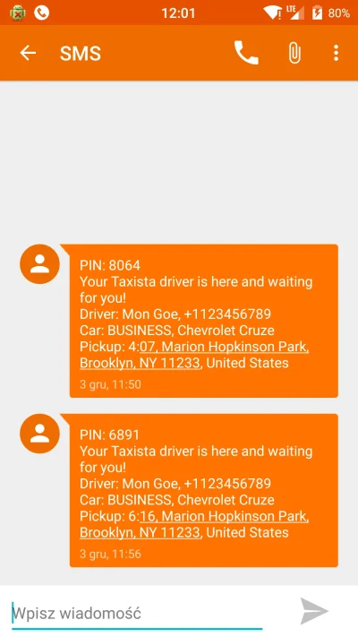 saint - Taka sytuacja: Dostałem SMS-y z US and A, że kierowca czeka na mnie na Brookl...