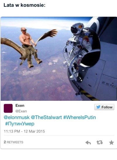 mieszox - Najnowsze info. Putin lata w kosmosie !!! 
#putin #rosja #wojna #sprawdzone...