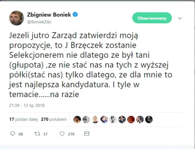 w.....d - @qweasdzxc: 3 to może nie ale 1-1,2 mln euro by się znalazło. Boniek sam za...