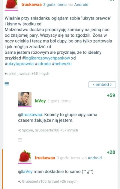 robirob - "Jak zdobywać plusiki od wykopkow"
1. Bądź różowym paskiem
2. Wysmiej #lo...