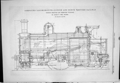 myrmekochoria - 1883 Compound Locomotive London Railway Train Francis Webb. Duże zbli...