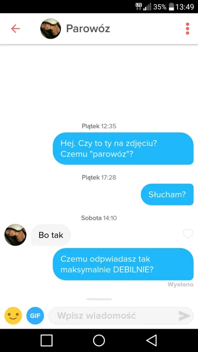 Bunch - Typowa kobieta z #tinder i jakże pasjonująca rozmowa ;-)

#rozowepaski #hehes...