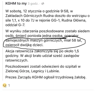 Z.....p - Takie coś udostępniają znajomi pracujący w kopalni KGHM. Okej rozumiem, że ...