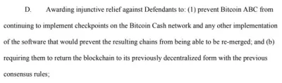 megaloxantha - Bitcoin SV pozwał Bitcoin Cash w sądzie w usa i żąda cofnięcia (?) blo...