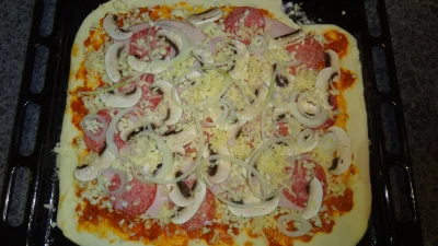 razadihan - #gotujzwykopem #pizza #pizzabyrs

Placek w piekarniku od 5 min. Pierwszy ...