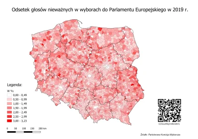czarnobiaua - Odsetek nieważnych głosów w wyborach do Parlamentu Europejskiego w 2019...