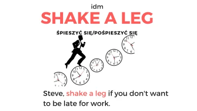 Slmt - @Slmt: Zdążyliście do pracy? Jak nie to przyda Wam się idiom: "shake a leg". W...