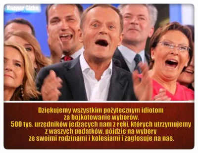 abcom - @smoke931407: Oni was mają w dupie. Wy i tak nie chodzicie na wybory.