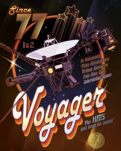 s.....w - Poster z okazji 40 lecia, ciągle trwającego, programu Voyager
#ciekawostki ...