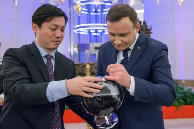 Kofels - Prezydent Andrzej Duda podczas ustaleń na temat przebiegu granicy Polsko - C...