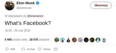 ilem - #ciekawostki #musk #facebook #internet 
https://twitter.com/elonmusk/status/9...