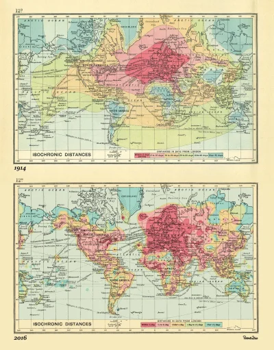 okonato - Mapa odległości jakie był w stanie przebyć człowiek w danym czasie sto lat ...