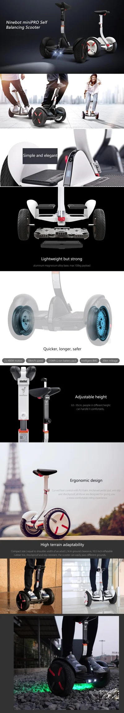 eternaljassie - Segway Ninebot miniPRO 10.5 inch 2-wheel Self Balancing Scooter - BLA...