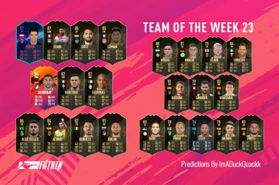 SpiderFYM - Przewidywania najnowszego TOTW wg FUTBIN
SPOILER
#fut #fifa18