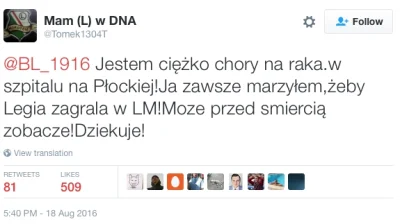 Manniieekk - Marzeniem młodego kibica było zobaczenie jak Legia gra w lidze mistrzów,...