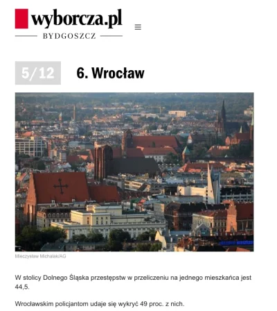 elegantB - Niebezpieczny ten #wroclaw . Prawie 45 przestępstw na jednego mieszkańca (...