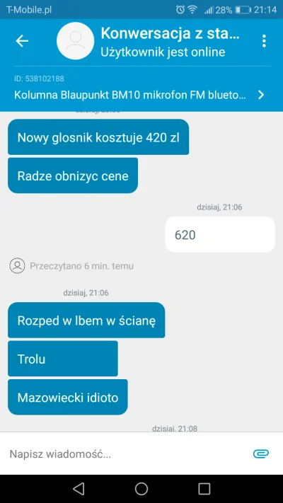 sebrycz - Takie pozdrowienia z Piekar Śląskich dostałem. Zaznaczam że nie miał wogule...