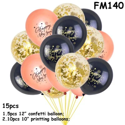 Prostozchin - >> Balony 15 sztuk (5 z konfetti, 10 z napisami na nowy rok << ~1,80 zł...