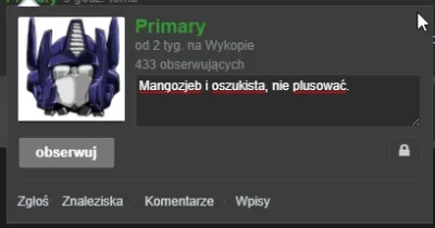 Seid - @Rimfire: TAK NIE BĘDZIE MOŚCI PANOWIE. panie (celowo z małej) @Primary, wal s...