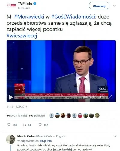 panczekolady - Morawiecki w TVP: "Duże przedsiębiorstwa same się zgłaszają, że chcą z...