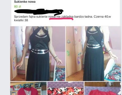 mejbi - "Sprzedam sukienkę nowa nie zakładana" - ale do zdjęcia założę... #logikarozo...