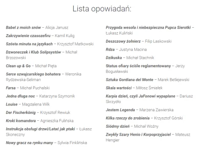 Fantazmaty - @biliard: na stronie zawsze widnieje lista opowiadań i autorów. Jeśli sp...