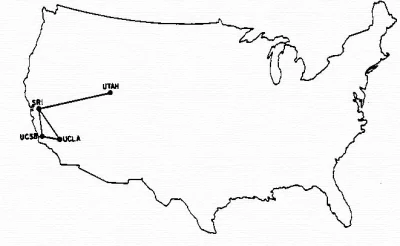 iniekcja - Mapa internetu w 1969 roku.
#ciekawostki #historia #arpanet