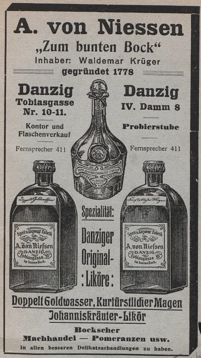 poggenpfuhl - Reklama sklepów z gdańskimi trunkami, rok 1922.

#poggenpfuhl #gdansk...
