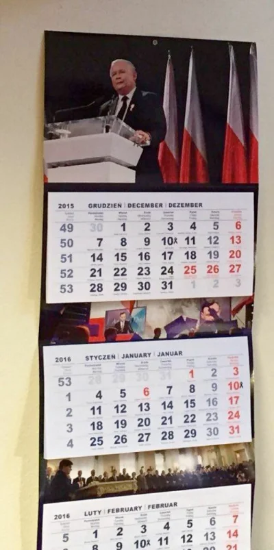 b.....u - W CBA zawisły kalendarze z zaznaczonym każdym 10 jako miesięcznica, czarnym...