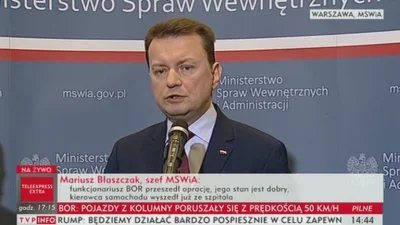 text - Podsumowanie konferencji Błaszczaka ws wypadku Pani Premier:
1) Nie podsycajm...