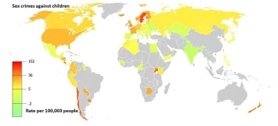 grondir - @grondir: Mapka obrazująca wykorzystywanie seksualne dzieci na świecie. Bra...