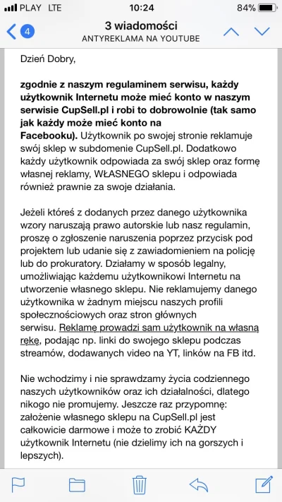 kozakWnecieRAFONIXwSwiecie - @snierzyn: cupsell odpisał. W------e maja :(