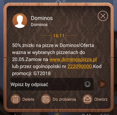 Kioteras76 - 50 % na pizzę

#dominospizza #kodyrabatowe #pizza