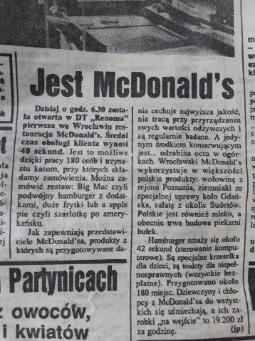 MiejscaWeWroclawiu - Pierwszy McDonalds we Wrocławiu został otwarty w 1993 roku ( ͡° ...