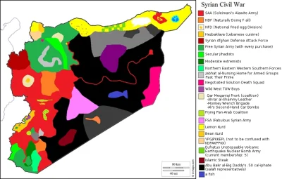 janielubie - Uproszczona mapa wojny domowej w Syrii

#syriaspam #bliskowschodniemem...