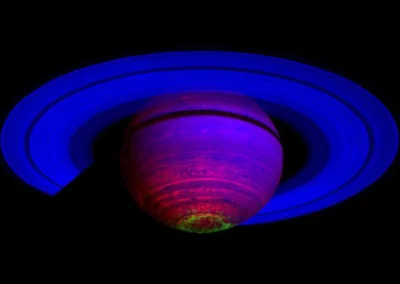 SchrodingerKatze64 - Zdjęcie Saturna wykonane przez sondę Cassini przedstawia zorzę p...