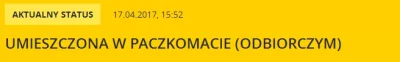 BrudneMysli - @xertiz: do mnie dzisiaj doszla, dziwne bo do innego paczkomatu