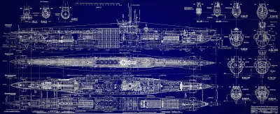 angelo_sodano - Oryginalny projekt (plan) niemieckiego okrętu podwodnego "U-Boot" (Un...
