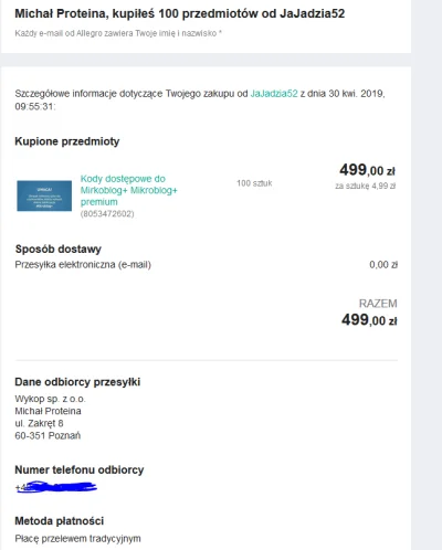 cranberry250 - #rozdajo

Miesięczna subskrypcja Mikrobloga+ Do rozdania mam 100 szt...
