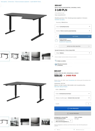 czlowieczek - To samo z IKEA. Ostatnio szukałem biurka do pracy na stojąco, to samo b...